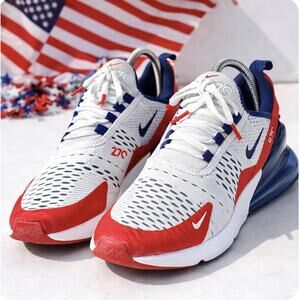 Nike Air Max 270 CW5855-100 Red White Blue Patriotic America 250 Bday Sz 8-8.5